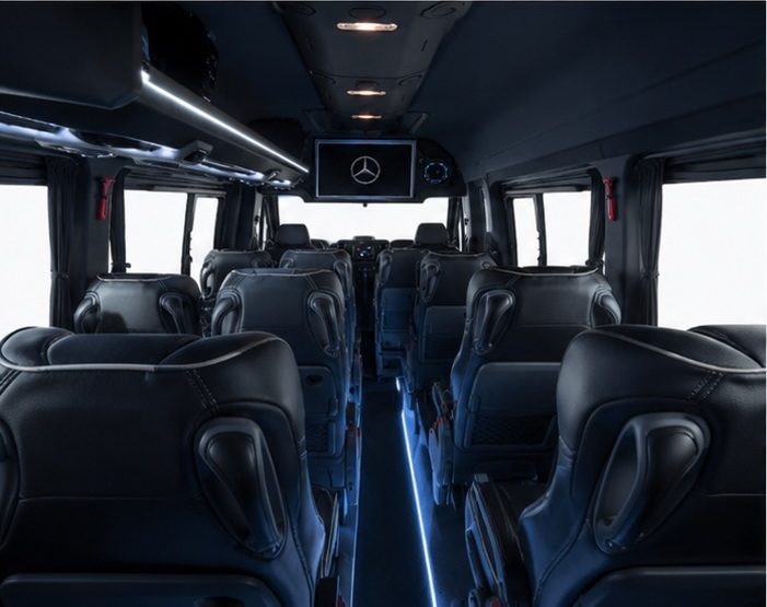 Interior de la Sprinter: pasillo y asientos
